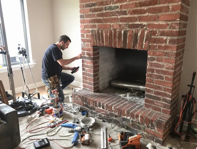 Pico Rivera Chimney Sweep specialist finalizing chimney liner service in Pico Rivera, CA