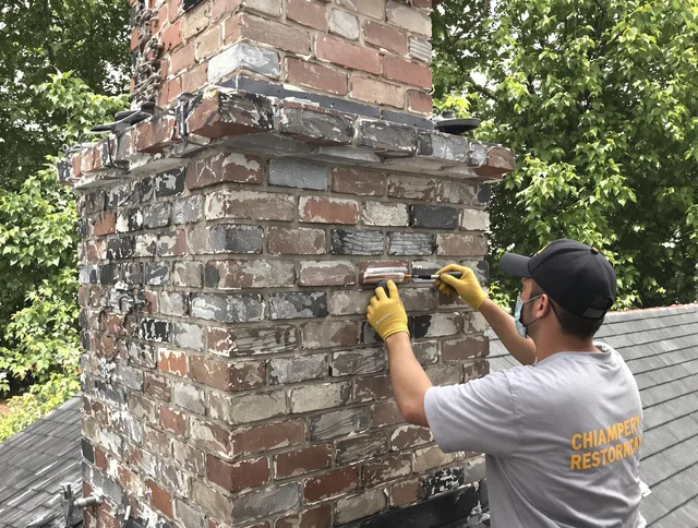 In-progress chimney restoration by Pico Rivera Chimney Sweep in Pico Rivera, CA