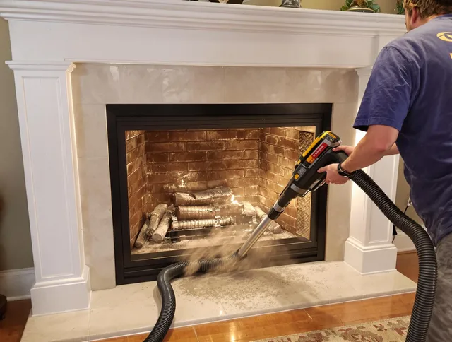 Fireplace cleaning performed by Pico Rivera Chimney Sweep in Pico Rivera, CA